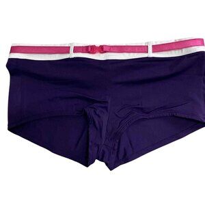 Nike Womens Belted Board Shorts Swim Shorts Purple W/ Pink & White Waist Size 16